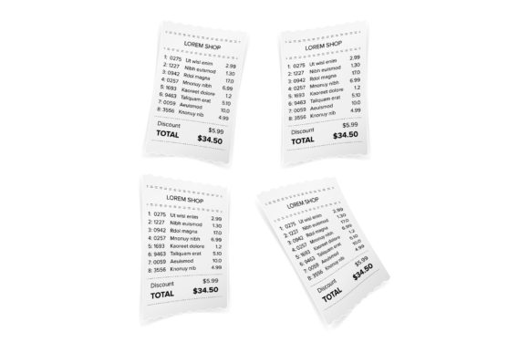 Download Sales Printed Receipt White Paper Blank - White Collection