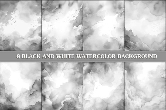 Download Black and White Watercolor Background - White Collection